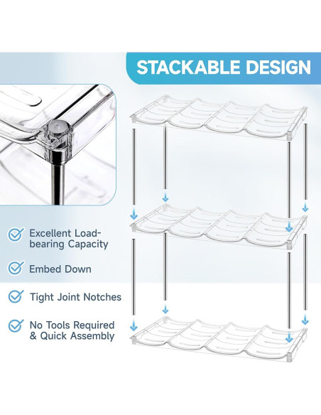 Organizador de Botellas de Agua Amaoot - Soporte Apilable 3 Pzas Organizador de Botellas de Agua Amaoot - Soporte Apilable 3 Pzas
