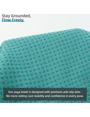 Toalla de Yoga Antideslizante YESLIFE 183x61 cm Microfibra Cian