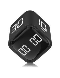 Temporizador Cubo Rotatorio SULVGO F4 Negro - Pomodoro 5/30/10/60min
