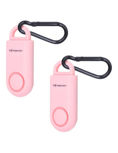 Paquete de 2 Alarmas Personales de Seguridad 130dB Rosa