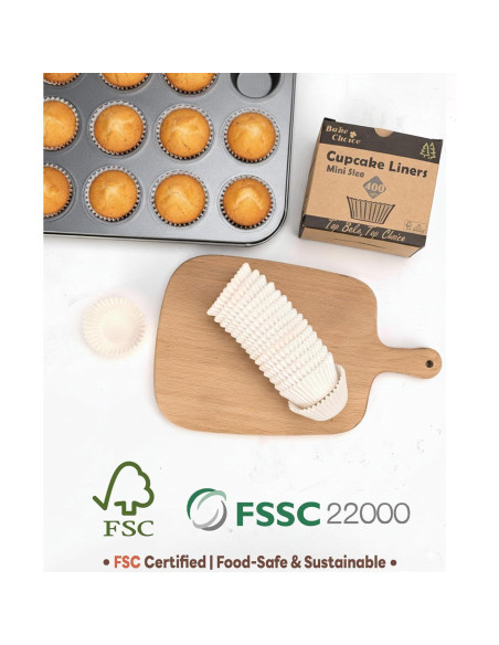 Forros de Cupcake Mini Bake Choice 400pcs Blancos Antiadherentes Forros de Cupcake Mini Bake Choice 400pcs Blancos Antiadherentes
