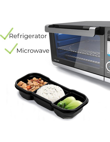 Hiceeden 50 Contenedores de Comida 473ml con 3 Compartimentos