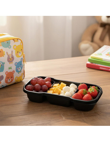 Hiceeden 50 Contenedores de Comida 473ml con 3 Compartimentos