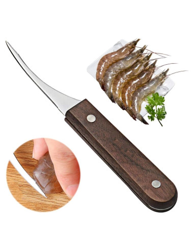Herramienta desvenadora de camarones Vonty acero inoxidable 17 cm