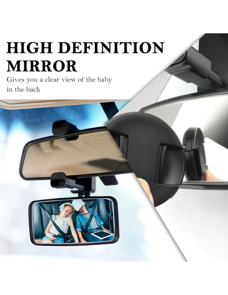 Espejo Retrovisor para Bebé YGDMD Ajustable 360 Negro Espejo Retrovisor para Bebé YGDMD Ajustable 360 Negro