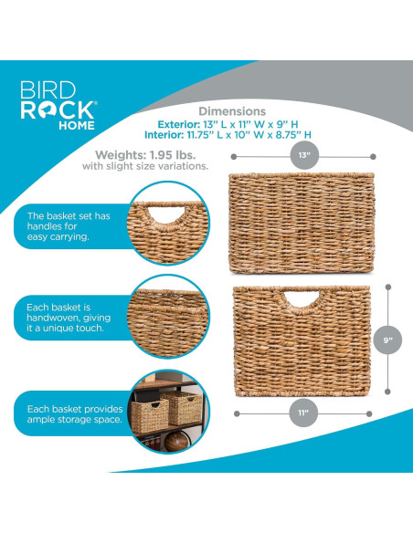 Cestas Organizadoras BIRDROCK HOME - Juego de 3, Mimbre Natural Cestas Organizadoras BIRDROCK HOME - Juego de 3, Mimbre Natural