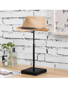 Soporte de exhibición ajustable MyGift para sombreros y pelucas negro 2