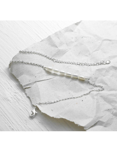 Tobillera de Perlas de Agua Dulce MEVECCO - Plata Esterlina 14K