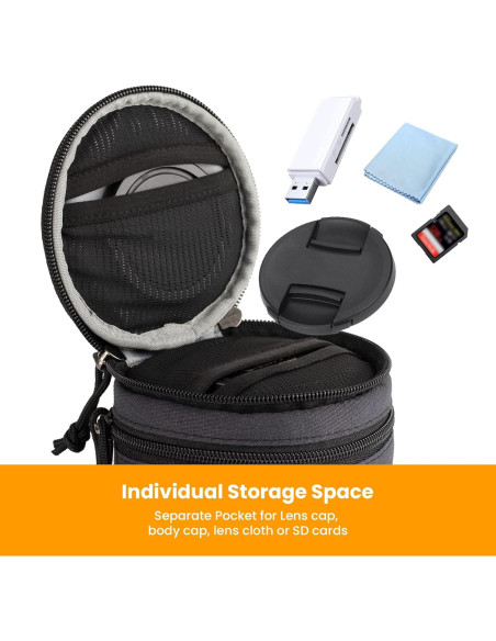 Funda Dura TARION para Lentes de Cámara Negra Grande 18.5x12 cm Funda Dura TARION para Lentes de Cámara Negra Grande 18.5x12 cm