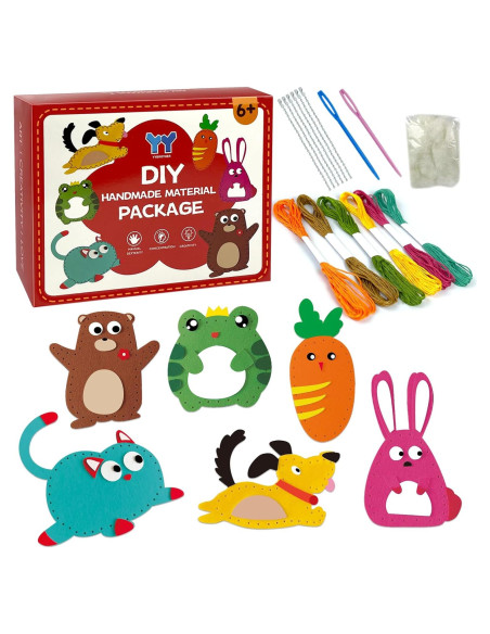 Kit de Costura para Niños LURVUO - Animales DIY Fieltro Kit de Costura para Niños LURVUO - Animales DIY Fieltro