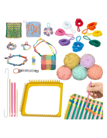 Kit de Telar 2 en 1 ULIONTAC - Manualidades con Hilo y Bucles Kit de Telar 2 en 1 ULIONTAC - Manualidades con Hilo y Bucles