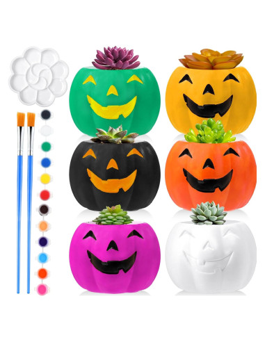 Kit de Manualidades Pasimy 6 Macetas Cerámicas Halloween