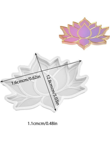 Molde de Posavasos de Silicona Czhotg Flor de Loto 2 Piezas