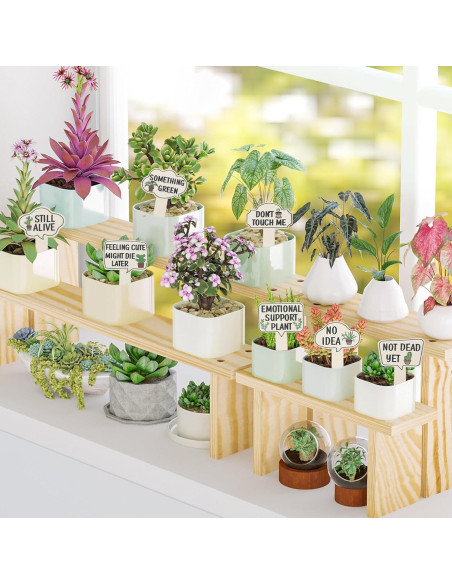 15 Marcadores de Plantas de Madera HJZHII 11x6.7cm Divertidos 15 Marcadores de Plantas de Madera HJZHII 11x6.7cm Divertidos