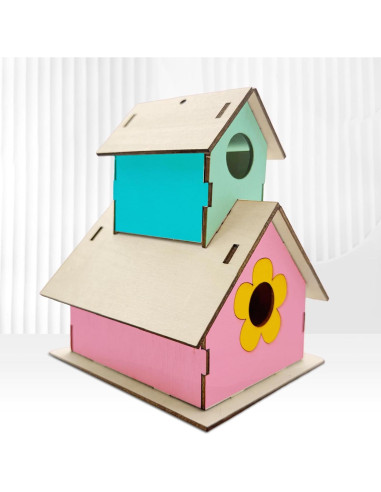 Kit de Manualidades de Casa de Pájaro de Madera Cinrobiye - 6 Piezas