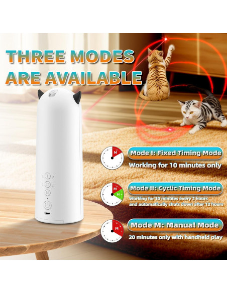 Juguete láser automático para gatos Pedono - 3 modos, 2 velocidades Juguete láser automático para gatos Pedono - 3 modos, 2 velocidades