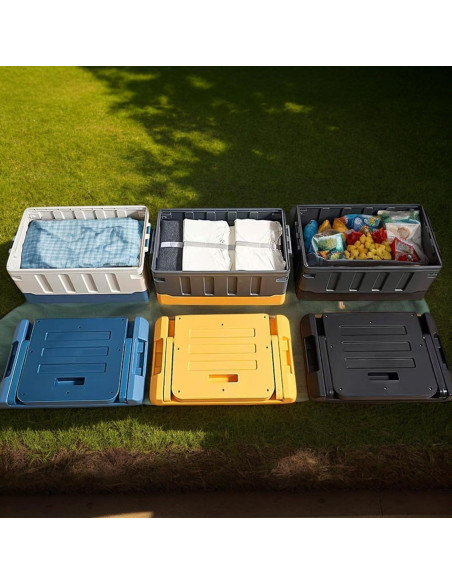 Caja Organizadora Plegable HAOFALUC 60L Asiento Camping Azul Caja Organizadora Plegable HAOFALUC 60L Asiento Camping Azul