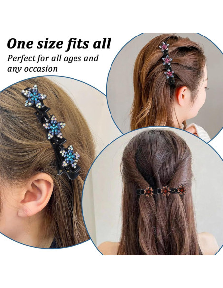 12 Clips de Cabello Trenzados Ptwola con Rhinestones - Accesorios Elegantes 12 Clips de Cabello Trenzados Ptwola con Rhinestones - Accesorios Elegantes