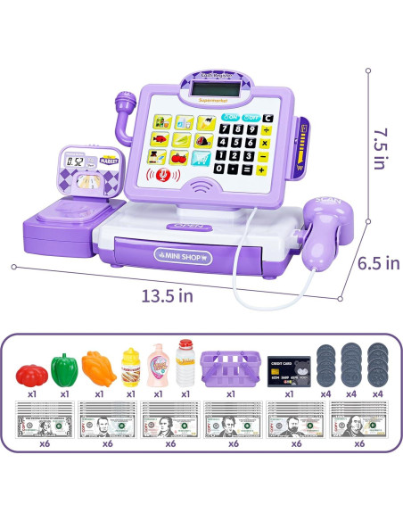 Caja Registradora Juguete Five Star Toys 57 Piezas Educativa Caja Registradora Juguete Five Star Toys 57 Piezas Educativa