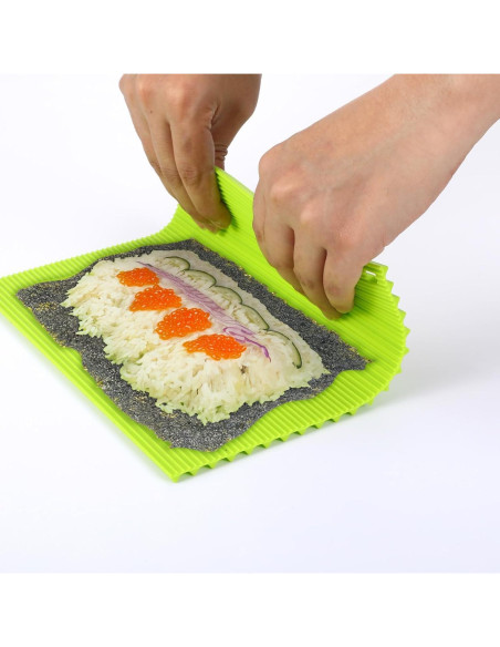 Estera de Sushi de Silicona HJZHII Antiadherente 21.8x19.8 cm Estera de Sushi de Silicona HJZHII Antiadherente 21.8x19.8 cm
