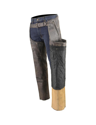 Chaps de Cuero Milwaukee para Hombre 3X Grande Marrón