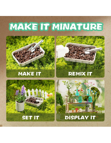 Set de Miniaturas Botánicas WishaLife - 70 Piezas DIY Jardín