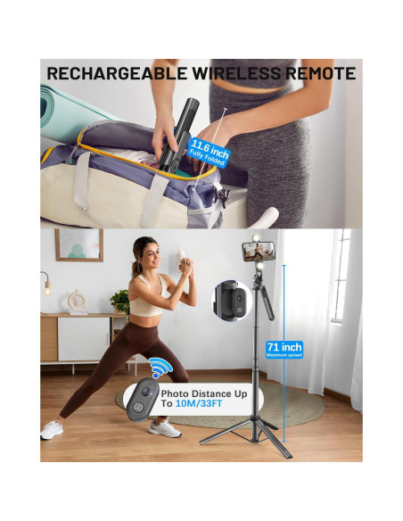 Kit de Vlogging Completo para iPhone/Android con Trípode 180cm Kit de Vlogging Completo para iPhone/Android con Trípode 180cm