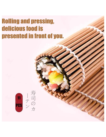 Kit de Hacer Sushi Fving 11 Piezas con Esteras de Bambú y Palillos Kit de Hacer Sushi Fving 11 Piezas con Esteras de Bambú y Palillos
