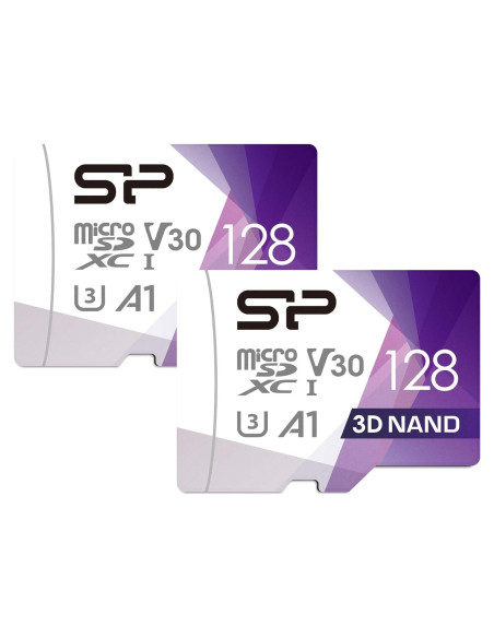Silicon Power 2 Tarjetas Micro SD 128GB U3 Alta Velocidad Silicon Power 2 Tarjetas Micro SD 128GB U3 Alta Velocidad