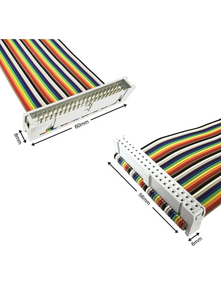 Cable de cinta GPIO 40 pines MakerSpot 20.3 cm macho a hembra Cable de cinta GPIO 40 pines MakerSpot 20.3 cm macho a hembra