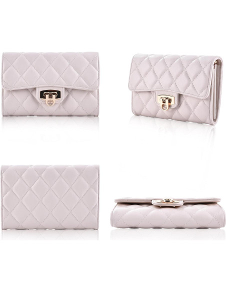 Bolso Cruzado Acolchado AUYKERUN Blanco Beige para Mujeres Bolso Cruzado Acolchado AUYKERUN Blanco Beige para Mujeres