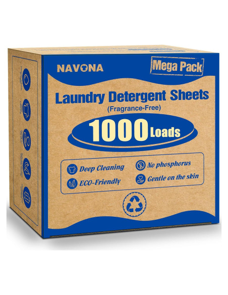 Hojas de Detergente Ecológicas Navona 1000 Cargas Sin Fragancia Hojas de Detergente Ecológicas Navona 1000 Cargas Sin Fragancia