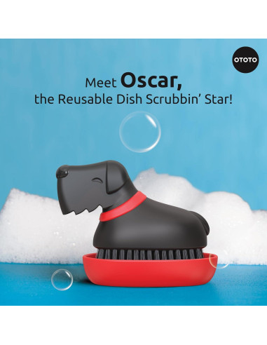 Cepillo para Platos OTOTO Oscar Rojo - 130g, Diseño Divertido
