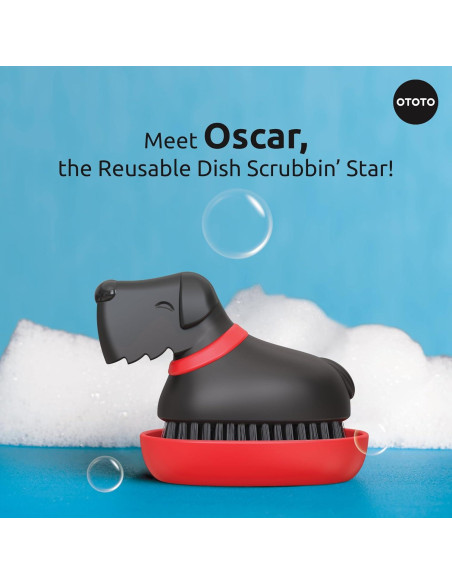 Cepillo para Platos OTOTO Oscar Rojo - 130g, Diseño Divertido Cepillo para Platos OTOTO Oscar Rojo - 130g, Diseño Divertido
