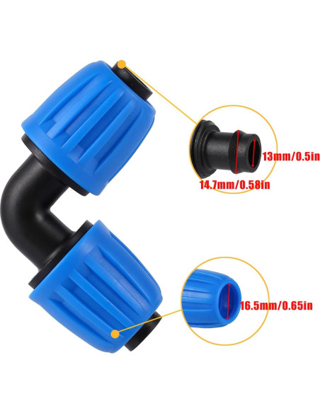 10 Accesorios de Codo para Riego por Goteo FULAIERGD 1/2" 10 Accesorios de Codo para Riego por Goteo FULAIERGD 1/2"