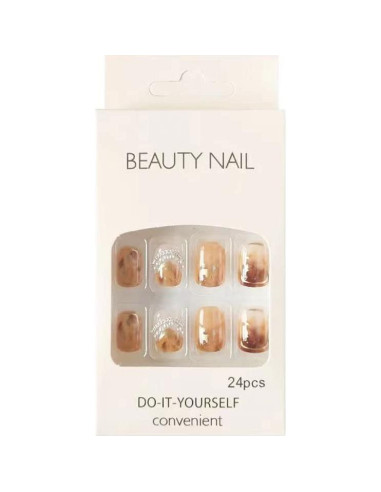 Uñas Postizas Cortas Cuadradas Magrace 24 pcs Diseño A-138