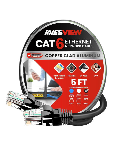 Cable Ethernet Cat 6 1.5m AvesView Alta Velocidad 10Gbps Cable Ethernet Cat 6 1.5m AvesView Alta Velocidad 10Gbps