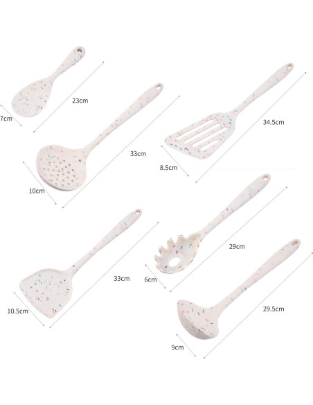Juego de Utensilios de Cocina de Silicona 6 Piezas Mocrcrel Negro Juego de Utensilios de Cocina de Silicona 6 Piezas Mocrcrel Negro
