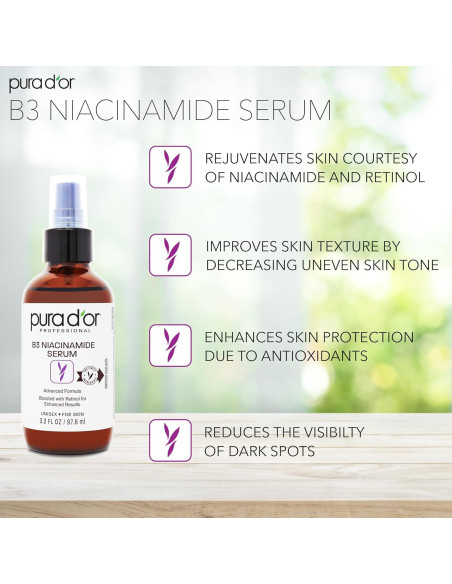 Suero Facial Niacinamida B3 PURA D'OR 100 ml - Hipoalergénico Suero Facial Niacinamida B3 PURA D'OR 100 ml - Hipoalergénico