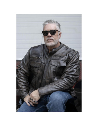 Chaqueta de motocicleta de cuero negro Milwaukee Leather MLM1506