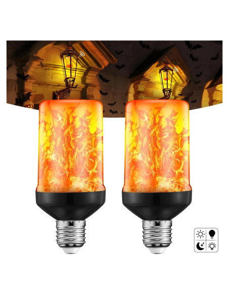 Bombillas LED de Llama VIHOSE E26 con Sensor Crepúsculo, 2 Pzas Bombillas LED de Llama VIHOSE E26 con Sensor Crepúsculo, 2 Pzas