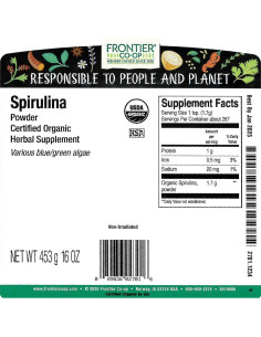 Polvo de Espirulina Orgánica Frontier 450g - Certificado Kosher 2