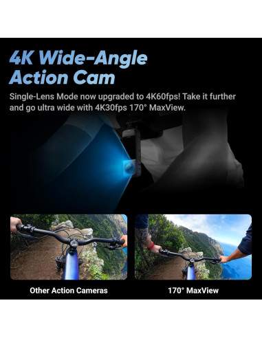 Cámara de acción 360 Insta360 X4 8K impermeable GPS