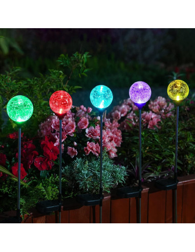 Luces de Estaca Solar OxyLED Paquete de 4 Cristal Multicolor