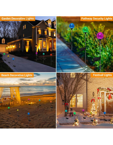 Luces de Estaca Solar OxyLED Paquete de 4 Cristal Multicolor