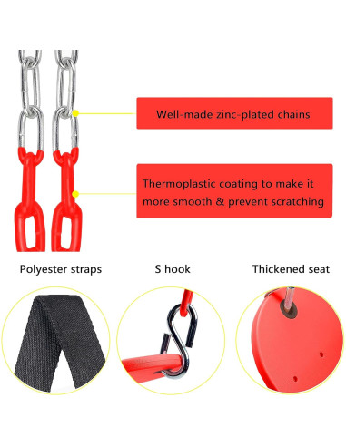 Asiento de Columpio Terapéutico NOSTIFY 68.6x14 cm Rojo