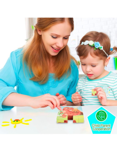 Juguete de Bloques Magnéticos Ritastar 25 Piezas Dinosaurios 3D