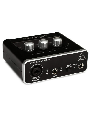 Interfaz de Audio Behringer U-PHORIA UM2 2x2 USB con Preamplificador
