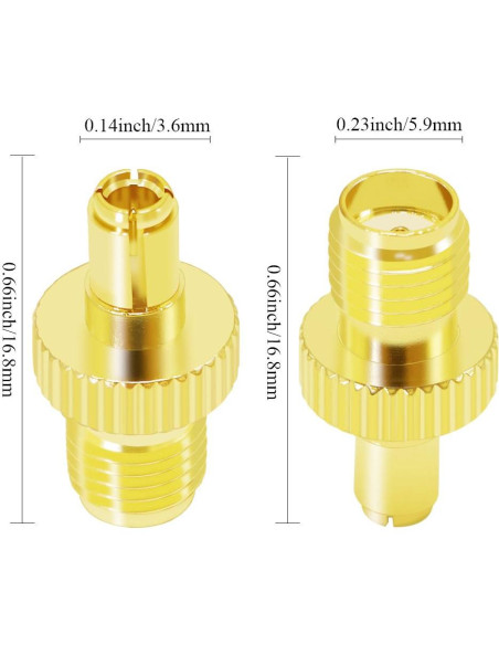 Adaptador Coaxial SMA Hembra a TS9 Macho CNARIO 2PCS Adaptador Coaxial SMA Hembra a TS9 Macho CNARIO 2PCS