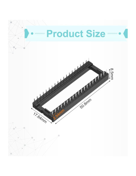 Adaptador de Zócalo DIP IC 40 Pines MECCANIXITY 2.54mm Adaptador de Zócalo DIP IC 40 Pines MECCANIXITY 2.54mm